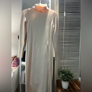 Express Cream Long Sleeve Dress